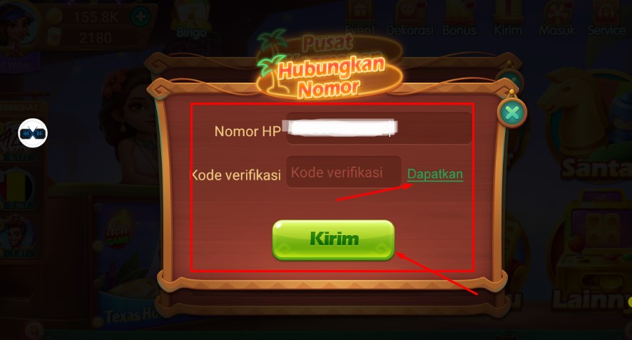 masukan nomor hp baru