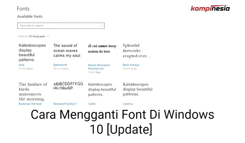 Cara Mengganti Font Di Windows 10 [Update]