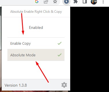 aktikan enable copy dan absolute mode