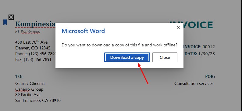 ms word download a copy