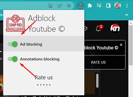 enable adlbock youtube
