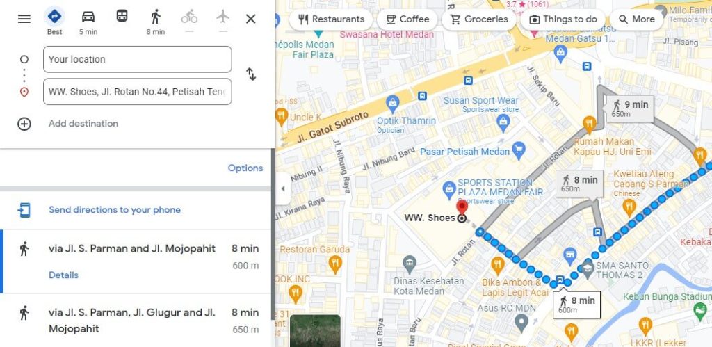 google maps toko sepatu