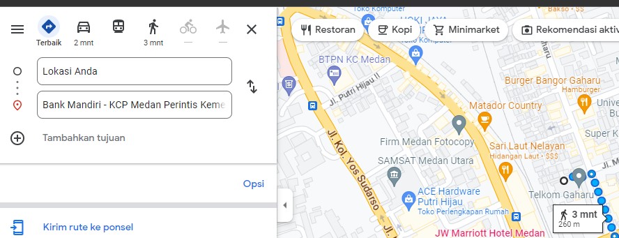 peta google maps bank mandiri