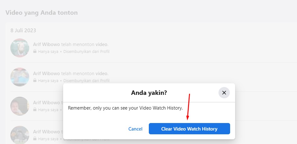 clear video watch history