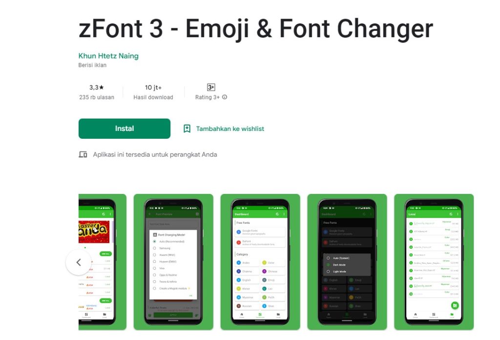 zFont 3 Emoji Font Changer